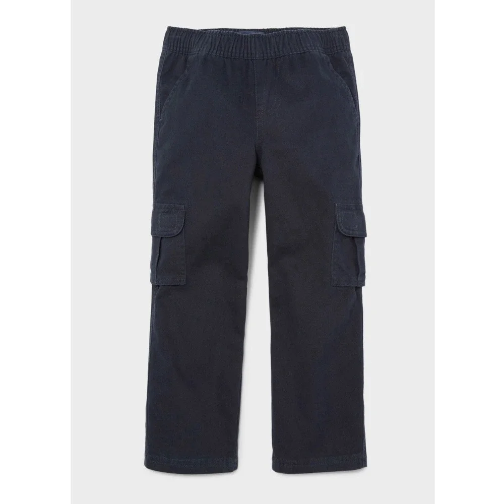 NWT Boys Navy Blue Cargo Pants Children's Place 20 Husky Pull On Cotton Stretch
